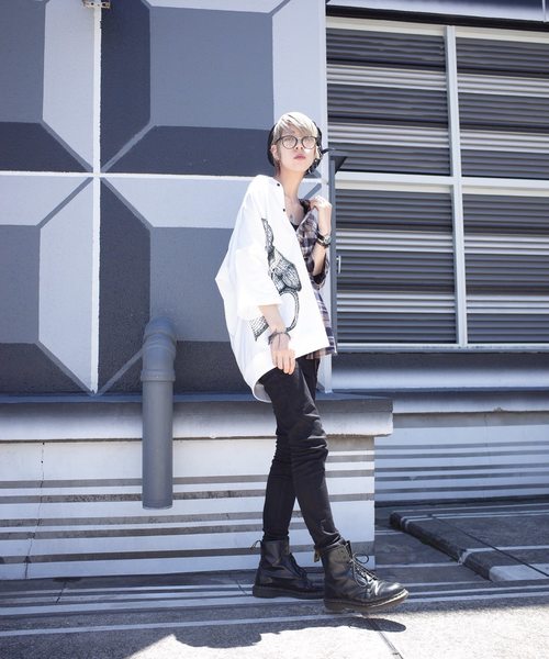rovtski（ロフトスキー）の「JERZY CHECK MIX MIX CREW & SHIRT/ジャージー チェックミックス クルーネックシャツ（シャツ/ブラウス・レディース・ホワイト×ブラック/ホワイト系その他/ホワイト×イエロー・FREE）」の9枚目の写真