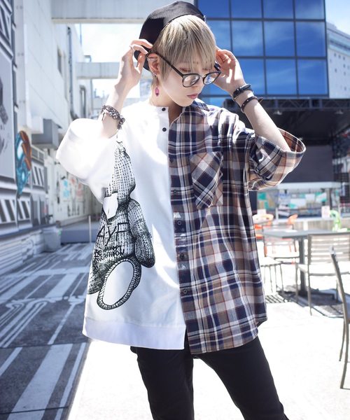 rovtski（ロフトスキー）の「JERZY CHECK MIX MIX CREW & SHIRT/ジャージー チェックミックス クルーネックシャツ（シャツ/ブラウス・レディース・ホワイト×ブラック/ホワイト系その他/ホワイト×イエロー・FREE）」の5枚目の写真