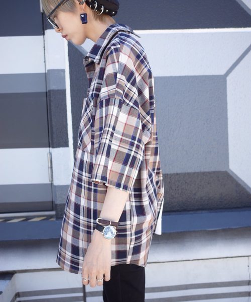 rovtski（ロフトスキー）の「JERZY CHECK MIX MIX CREW & SHIRT/ジャージー チェックミックス クルーネックシャツ（シャツ/ブラウス・レディース・ホワイト×ブラック/ホワイト系その他/ホワイト×イエロー・FREE）」の14枚目の写真
