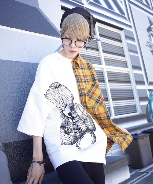 rovtski（ロフトスキー）の「JERZY CHECK MIX MIX CREW & SHIRT/ジャージー チェックミックス クルーネックシャツ（シャツ/ブラウス・レディース・ホワイト×ブラック/ホワイト系その他/ホワイト×イエロー・FREE）」の22枚目の写真