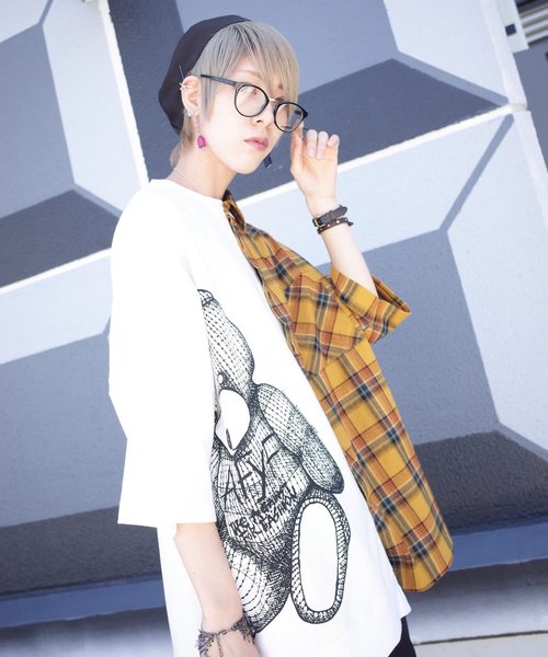 rovtski（ロフトスキー）の「JERZY CHECK MIX MIX CREW & SHIRT/ジャージー チェックミックス クルーネックシャツ（シャツ/ブラウス・レディース・ホワイト×ブラック/ホワイト系その他/ホワイト×イエロー・FREE）」の11枚目の写真