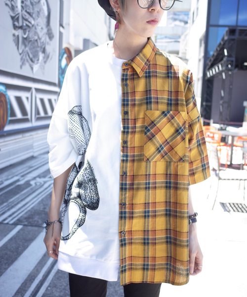 rovtski（ロフトスキー）の「JERZY CHECK MIX MIX CREW & SHIRT/ジャージー チェックミックス クルーネックシャツ（シャツ/ブラウス・レディース・ホワイト×ブラック/ホワイト系その他/ホワイト×イエロー・FREE）」の15枚目の写真