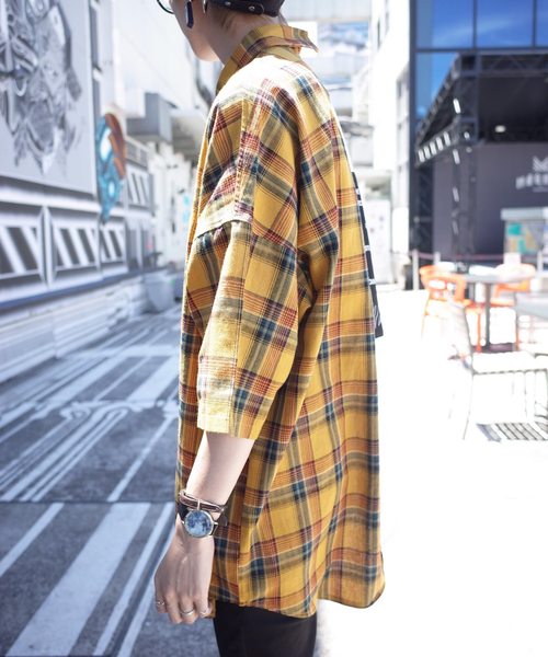 rovtski（ロフトスキー）の「JERZY CHECK MIX MIX CREW & SHIRT/ジャージー チェックミックス クルーネックシャツ（シャツ/ブラウス・レディース・ホワイト×ブラック/ホワイト系その他/ホワイト×イエロー・FREE）」の19枚目の写真
