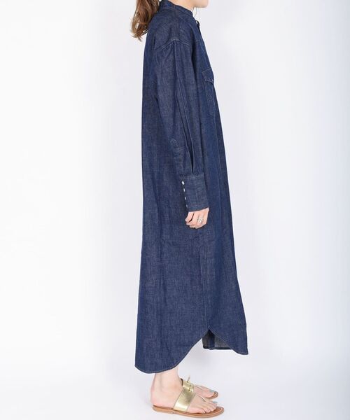 【SHIPS別注】Wrangler: ノーカラーデニムシャツワンピース◇の15枚目の写真