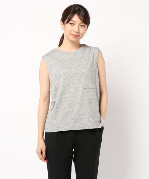 AMERICAN HOLIC（アメリカンホリック）の「ポケット付ノースリーブプルオーバー＊（Tシャツ/カットソー・レディース・オフホワイト/グレー系その他/ブラック/ロイヤルブルー/その他7・L/M）」の4枚目の写真