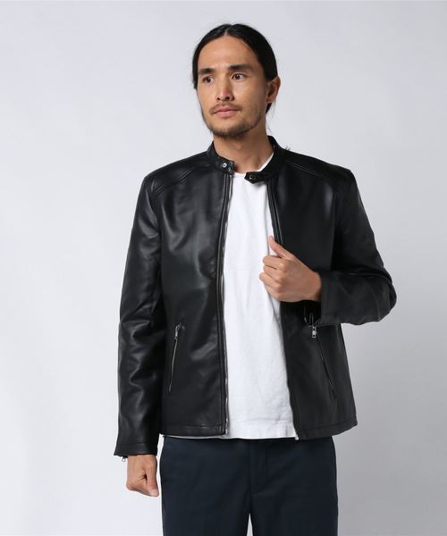 STYLEBLOCK（スタイルブロック）の「PUレザーシングルライダースジャケット（ライダースジャケット・メンズ・ブラック/ネイビー/ワイン・LL/M/L）」の7枚目の写真