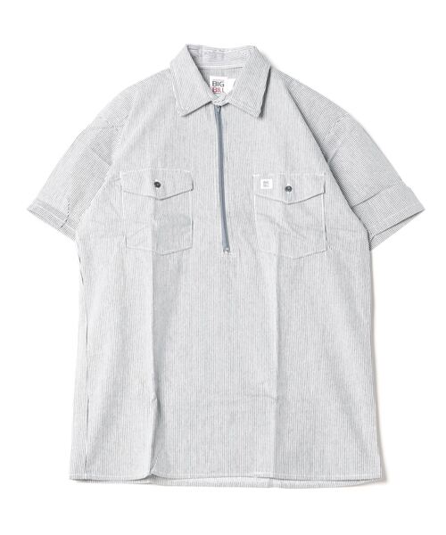 【BIG BILL/ビッグビル】ZIP UP HICKORY SHIRT SHORT SLEEVE (UN)（シャツ/ブラウス）｜TONE SELECT WEAR（トーンセレクトウェア）