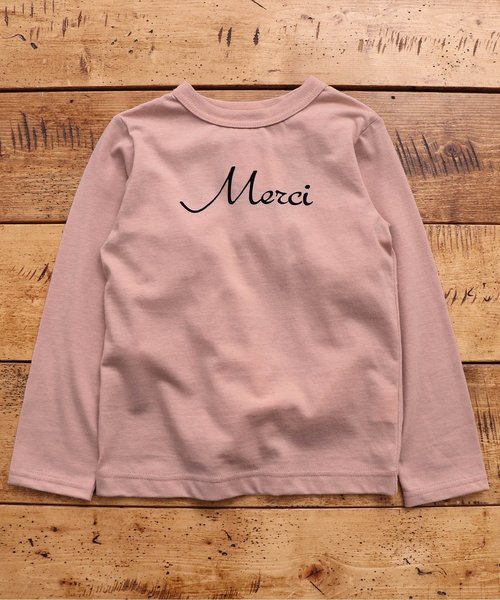 JUNK STORE（ジャンクストアー）の「■WEB限定 ロゴバリエ長袖Tシャツ カットソー（Tシャツ/カットソー・キッズ・チャコール/ベビーピンク/マスタード/アイボリー/カーキ/オリーブ/オフホワイト/グレー/ネイビー/ブラック・100/110/120/130/140/150）」の10枚目の写真