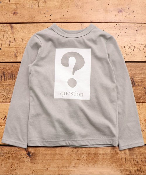 JUNK STORE（ジャンクストアー）の「■WEB限定 ロゴバリエ長袖Tシャツ カットソー（Tシャツ/カットソー・キッズ・チャコール/ベビーピンク/マスタード/アイボリー/カーキ/オリーブ/オフホワイト/グレー/ネイビー/ブラック・100/110/120/130/140/150）」の4枚目の写真