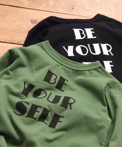 JUNK STORE（ジャンクストアー）の「■WEB限定 ロゴバリエ長袖Tシャツ カットソー（Tシャツ/カットソー・キッズ・チャコール/ベビーピンク/マスタード/アイボリー/カーキ/オリーブ/オフホワイト/グレー/ネイビー/ブラック・100/110/120/130/140/150）」の11枚目の写真