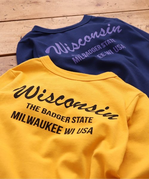 JUNK STORE（ジャンクストアー）の「■WEB限定 ロゴバリエ長袖Tシャツ カットソー（Tシャツ/カットソー・キッズ・チャコール/ベビーピンク/マスタード/アイボリー/カーキ/オリーブ/オフホワイト/グレー/ネイビー/ブラック・100/110/120/130/140/150）」の18枚目の写真