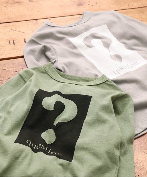 JUNK STORE（ジャンクストアー）の「■WEB限定 ロゴバリエ長袖Tシャツ カットソー（Tシャツ/カットソー・キッズ・チャコール/ベビーピンク/マスタード/アイボリー/カーキ/オリーブ/オフホワイト/グレー/ネイビー/ブラック・100/110/120/130/140/150）」の17枚目の写真