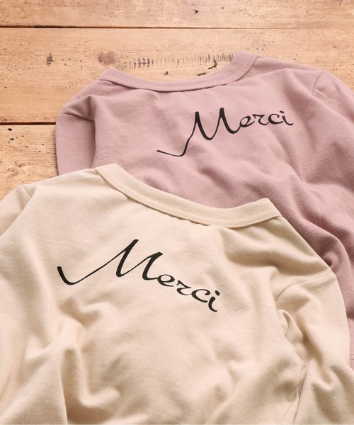 JUNK STORE（ジャンクストアー）の「■WEB限定 ロゴバリエ長袖Tシャツ カットソー（Tシャツ/カットソー・キッズ・チャコール/ベビーピンク/マスタード/アイボリー/カーキ/オリーブ/オフホワイト/グレー/ネイビー/ブラック・100/110/120/130/140/150）」の16枚目の写真