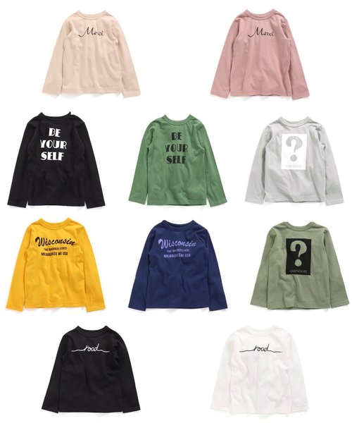 JUNK STORE（ジャンクストアー）の「■WEB限定 ロゴバリエ長袖Tシャツ カットソー（Tシャツ/カットソー・キッズ・チャコール/ベビーピンク/マスタード/アイボリー/カーキ/オリーブ/オフホワイト/グレー/ネイビー/ブラック・100/110/120/130/140/150）」の15枚目の写真