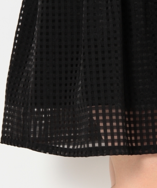 Jewel Changes（ジュエルチェンジズ）の「JOCRD オーガンジーチェック フレア スカート / ひざ丈 / ミディ丈（スカート・レディース・ホワイト/ブラック・フリー）」の13枚目の写真