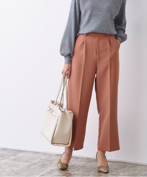 Pierrot（ピエロ）の「センタープレスボックスパンツ（その他パンツ・レディース・ホワイト/ブラック/ミント/ピンク系その他/ライトピンク/ベージュ/ブルーグレー・M/L/XS）」の6枚目の写真