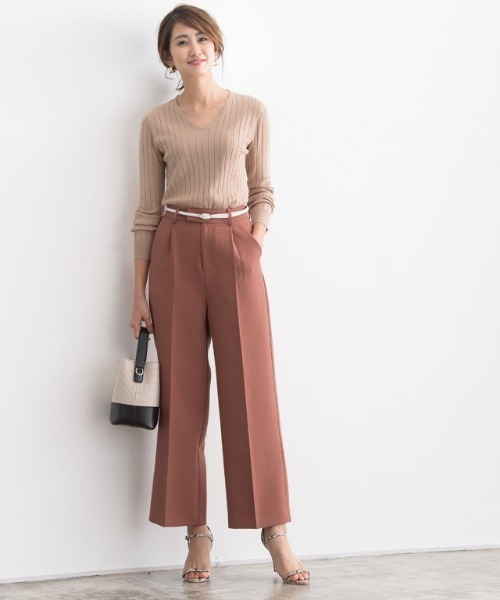 Pierrot（ピエロ）の「センタープレスボックスパンツ（その他パンツ・レディース・ホワイト/ブラック/ミント/ピンク系その他/ライトピンク/ベージュ/ブルーグレー・M/L/XS）」の11枚目の写真