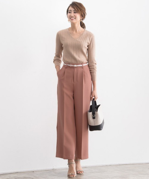 Pierrot（ピエロ）の「センタープレスボックスパンツ（その他パンツ・レディース・ホワイト/ブラック/ミント/ピンク系その他/ライトピンク/ベージュ/ブルーグレー・M/L/XS）」の9枚目の写真