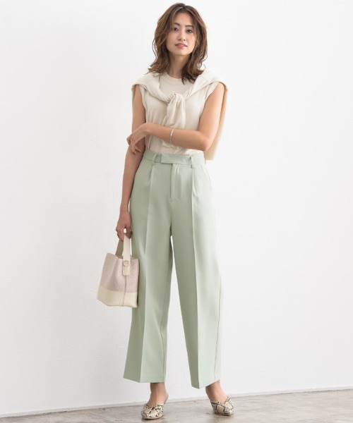 Pierrot（ピエロ）の「センタープレスボックスパンツ（その他パンツ・レディース・ホワイト/ブラック/ミント/ピンク系その他/ライトピンク/ベージュ/ブルーグレー・M/L/XS）」の16枚目の写真