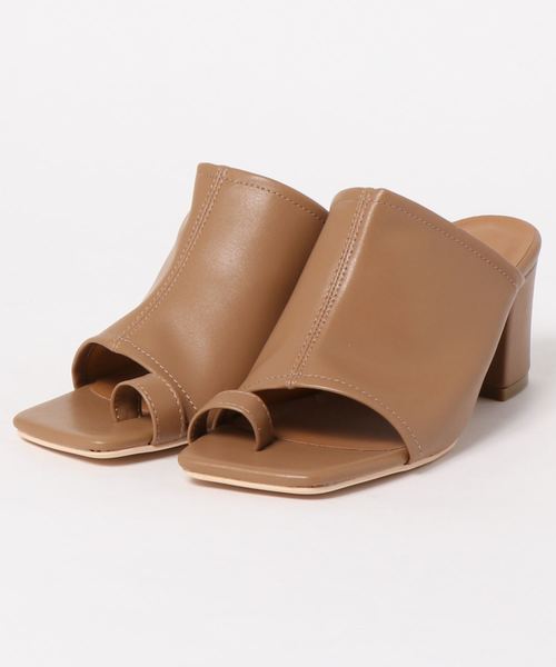 KOBE LETTUCE（コウベレタス）の「ソフトタッチトングチャンキーサンダル（サンダル・レディース・ブラック/アイボリー/キャメル・LL/S/M/L）」の4枚目の写真