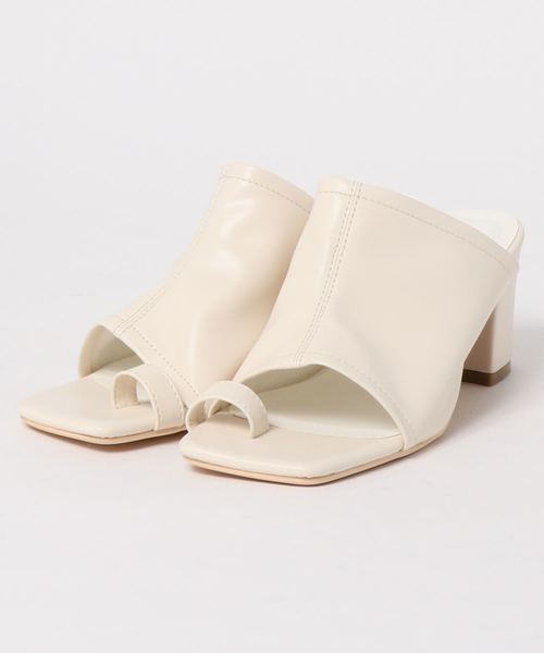 KOBE LETTUCE（コウベレタス）の「ソフトタッチトングチャンキーサンダル（サンダル・レディース・ブラック/アイボリー/キャメル・LL/S/M/L）」の12枚目の写真