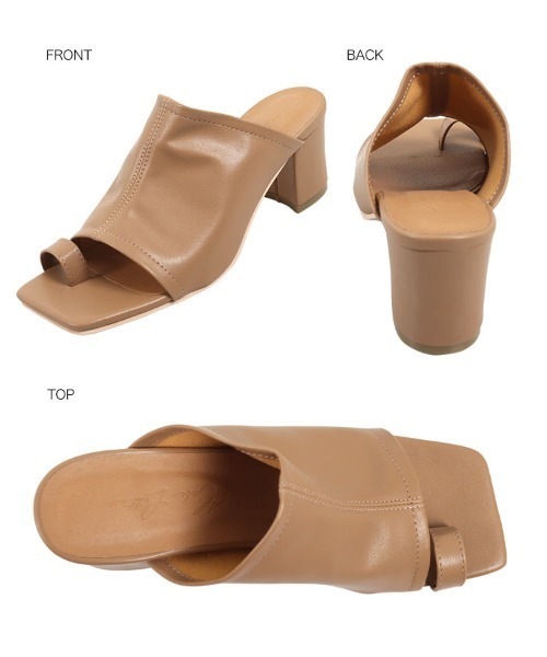 KOBE LETTUCE（コウベレタス）の「ソフトタッチトングチャンキーサンダル（サンダル・レディース・ブラック/アイボリー/キャメル・LL/S/M/L）」の8枚目の写真