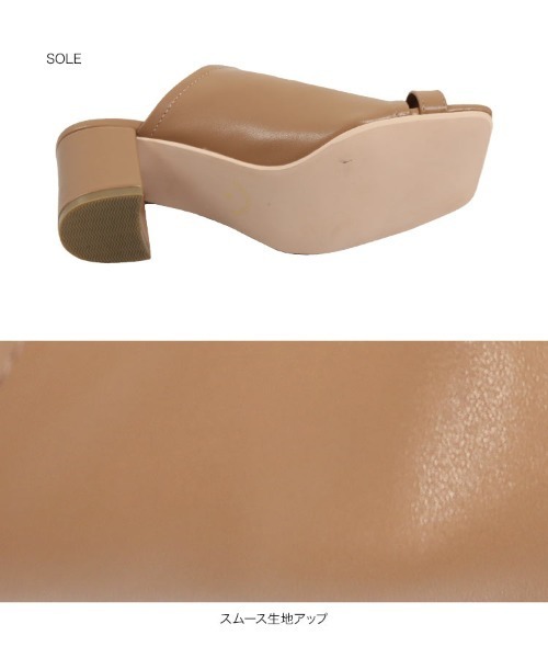 KOBE LETTUCE（コウベレタス）の「ソフトタッチトングチャンキーサンダル（サンダル・レディース・ブラック/アイボリー/キャメル・LL/S/M/L）」の7枚目の写真