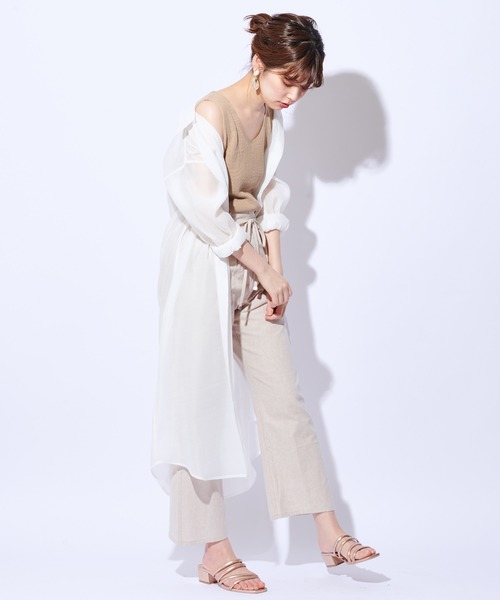 natural couture（ナチュラルクチュール）の「綿麻共リボンワイドパンツ（その他パンツ・レディース・ベージュ/カーキ/ライトベージュ・FREE）」の10枚目の写真