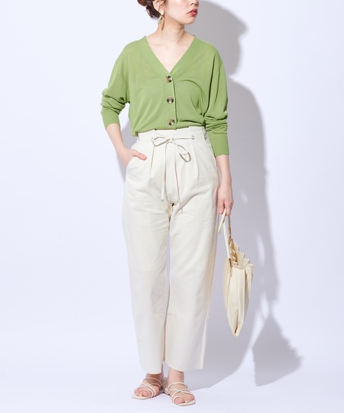 natural couture（ナチュラルクチュール）の「綿麻共リボンワイドパンツ（その他パンツ・レディース・ベージュ/カーキ/ライトベージュ・FREE）」の19枚目の写真