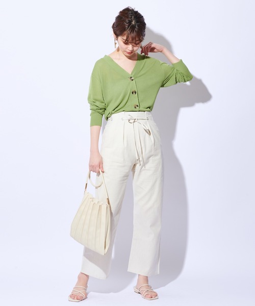 natural couture（ナチュラルクチュール）の「綿麻共リボンワイドパンツ（その他パンツ・レディース・ベージュ/カーキ/ライトベージュ・FREE）」の17枚目の写真