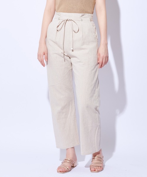 natural couture（ナチュラルクチュール）の「綿麻共リボンワイドパンツ（その他パンツ・レディース・ベージュ/カーキ/ライトベージュ・FREE）」の11枚目の写真