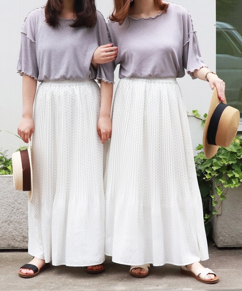 PairPair（ペアペア）の「配色メローTシャツ（Tシャツ/カットソー・レディース・アイボリー/ライトグリーン/ラベンダー/ブラック・FREE）」の15枚目の写真