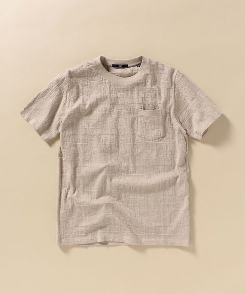 SHIPS（シップス）の「SC: リンクス ジャガード バンダナ柄 Tシャツ（Tシャツ/カットソー・メンズ・ホワイト/ベージュ/ロイヤルブルー/ピンク・S/M/L/XL）」の3枚目の写真