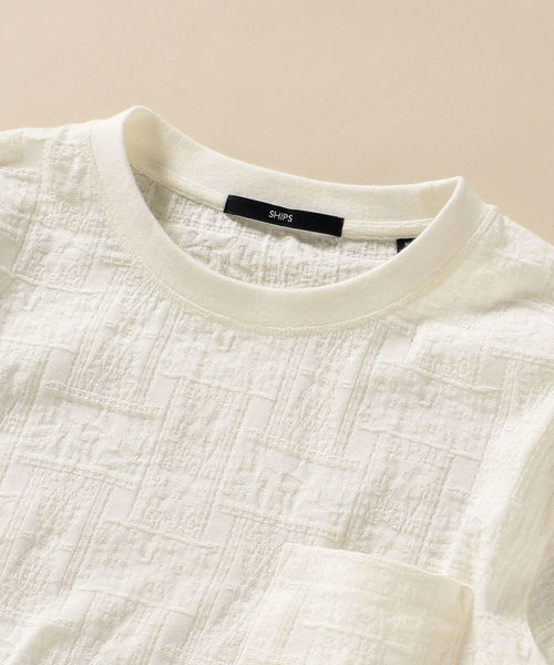 SHIPS（シップス）の「SC: リンクス ジャガード バンダナ柄 Tシャツ（Tシャツ/カットソー・メンズ・ホワイト/ベージュ/ロイヤルブルー/ピンク・S/M/L/XL）」の5枚目の写真