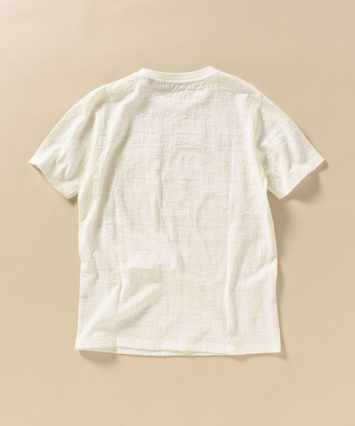 SHIPS（シップス）の「SC: リンクス ジャガード バンダナ柄 Tシャツ（Tシャツ/カットソー・メンズ・ホワイト/ベージュ/ロイヤルブルー/ピンク・S/M/L/XL）」の7枚目の写真