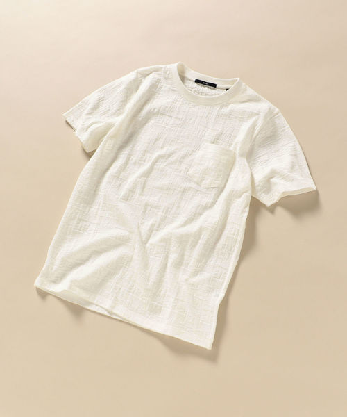 SHIPS（シップス）の「SC: リンクス ジャガード バンダナ柄 Tシャツ（Tシャツ/カットソー・メンズ・ホワイト/ベージュ/ロイヤルブルー/ピンク・S/M/L/XL）」の12枚目の写真