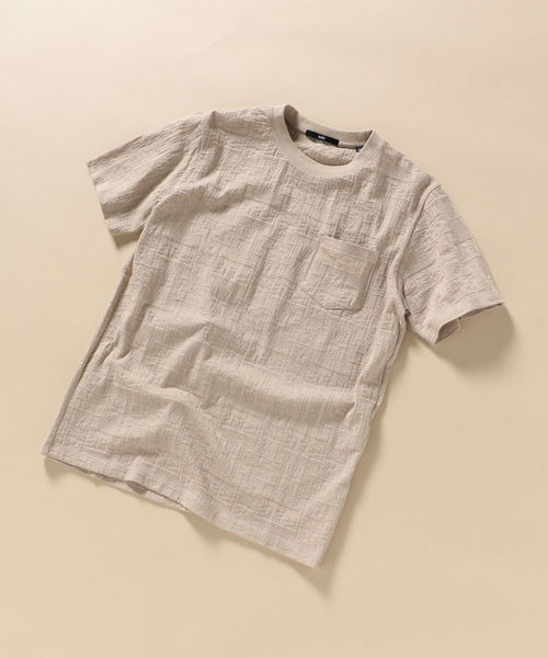 SHIPS（シップス）の「SC: リンクス ジャガード バンダナ柄 Tシャツ（Tシャツ/カットソー・メンズ・ホワイト/ベージュ/ロイヤルブルー/ピンク・S/M/L/XL）」の6枚目の写真