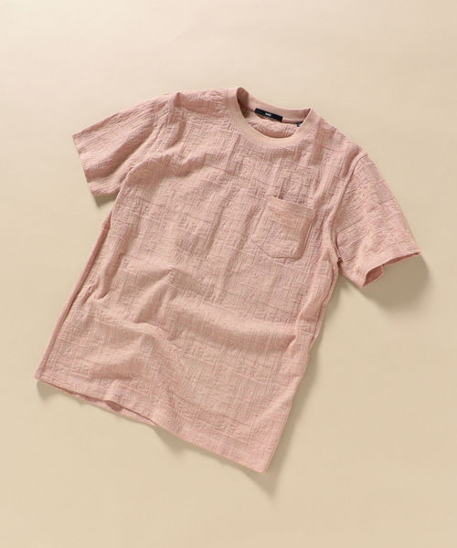 SHIPS（シップス）の「SC: リンクス ジャガード バンダナ柄 Tシャツ（Tシャツ/カットソー・メンズ・ホワイト/ベージュ/ロイヤルブルー/ピンク・S/M/L/XL）」の9枚目の写真