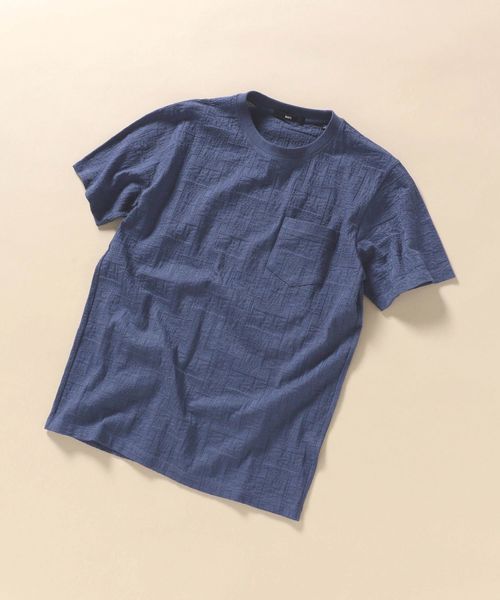 SHIPS（シップス）の「SC: リンクス ジャガード バンダナ柄 Tシャツ（Tシャツ/カットソー・メンズ・ホワイト/ベージュ/ロイヤルブルー/ピンク・S/M/L/XL）」の11枚目の写真
