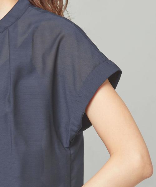 THE STATION STORE(ザ ステーション ストア)の「<closet story>スパンボタン スタンドカラーブラウス(シャツ/ブラウス・レディース・ネイビー/ダークブラウン・FREE)」の7枚目の写真