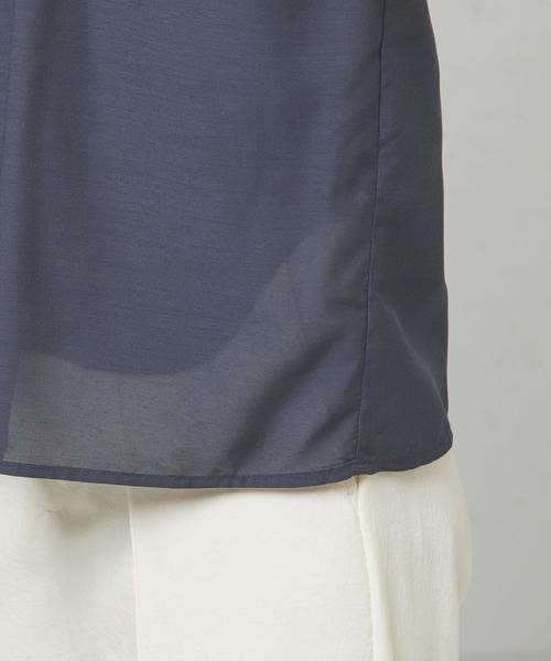 THE STATION STORE(ザ ステーション ストア)の「<closet story>スパンボタン スタンドカラーブラウス(シャツ/ブラウス・レディース・ネイビー/ダークブラウン・FREE)」の8枚目の写真