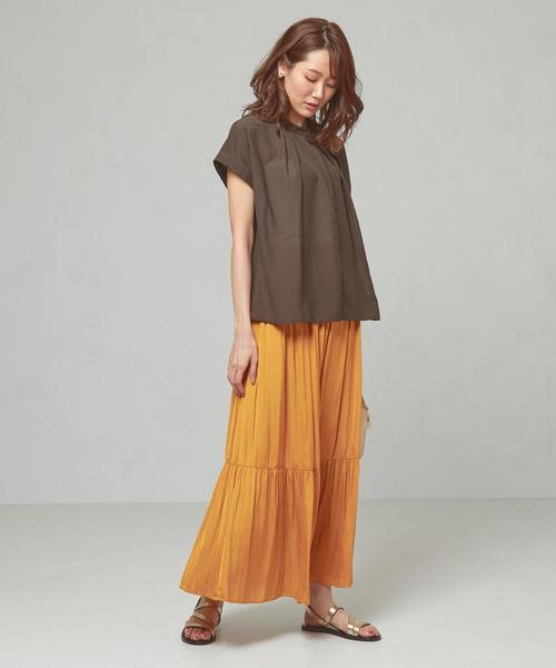 THE STATION STORE(ザ ステーション ストア)の「<closet story>スパンボタン スタンドカラーブラウス(シャツ/ブラウス・レディース・ネイビー/ダークブラウン・FREE)」の12枚目の写真