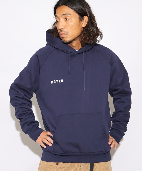NOYKU(ノイク)の「NOYKU/ノイク バックプリントスクエアロゴヘビーウェイトラグランパーカー(パーカー・メンズ・ホワイト/ネイビー/杢グレー・M/L/XL)」の18枚目の写真