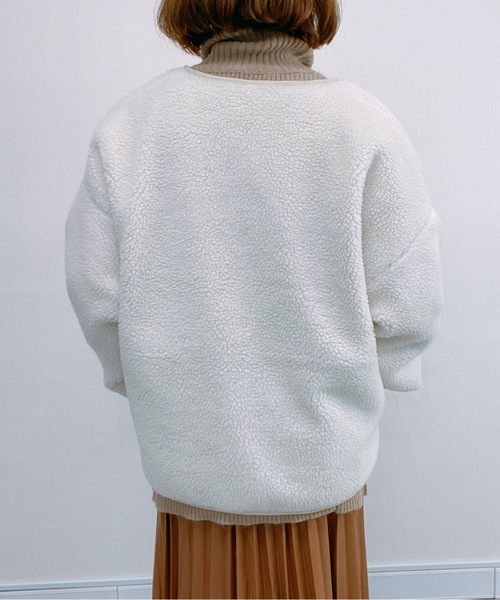 ap retro（アプレトロ）の「リバーシブルキルティング×ボアジャケット【ZOZO限定アイテム】（ノーカラージャケット・レディース・オフホワイト/カーキ/モカ・FREE）」の14枚目の写真