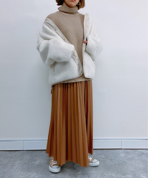 ap retro（アプレトロ）の「リバーシブルキルティング×ボアジャケット【ZOZO限定アイテム】（ノーカラージャケット・レディース・オフホワイト/カーキ/モカ・FREE）」の6枚目の写真