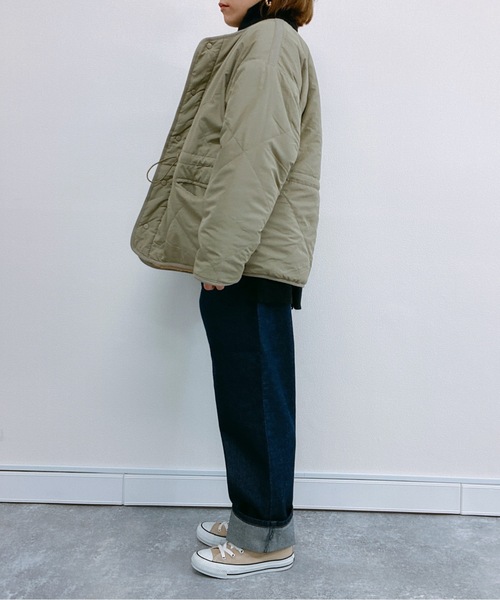 ap retro（アプレトロ）の「リバーシブルキルティング×ボアジャケット【ZOZO限定アイテム】（ノーカラージャケット・レディース・オフホワイト/カーキ/モカ・FREE）」の11枚目の写真