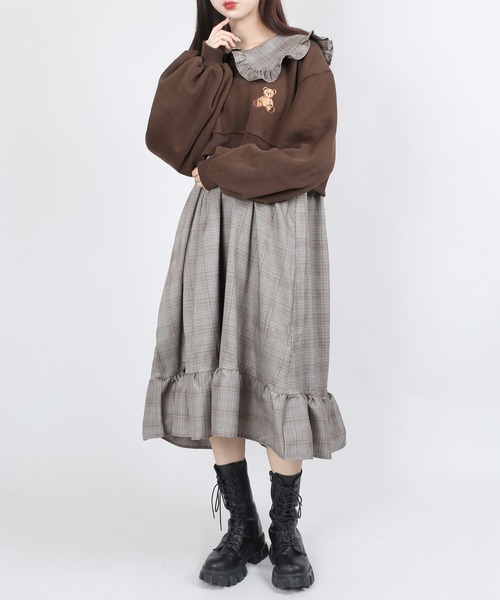 WC（ダブル シー）の「WC/クマ刺繍ドッキングワンピース（ワンピース・レディース・ブラック/ブラウン・FREE）」の11枚目の写真