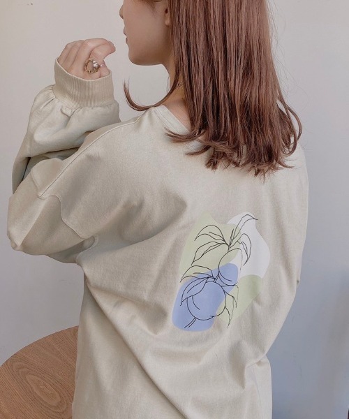 VANNIE U（ヴァニーユー）の「２WAYプリントロゴロンT（Tシャツ/カットソー・レディース・ホワイト系その他2/ホワイト系その他3/ホワイト系その他4/ホワイト系その他/ベージュ/グレイッシュベージュ/レモンイエロー/ミント/ライム・FREE）」の2枚目の写真