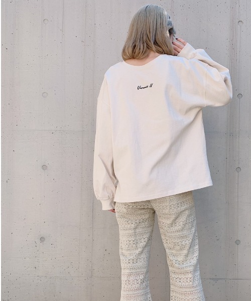 VANNIE U（ヴァニーユー）の「２WAYプリントロゴロンT（Tシャツ/カットソー・レディース・ホワイト系その他2/ホワイト系その他3/ホワイト系その他4/ホワイト系その他/ベージュ/グレイッシュベージュ/レモンイエロー/ミント/ライム・FREE）」の22枚目の写真