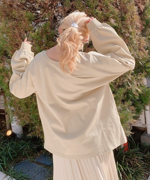 VANNIE U（ヴァニーユー）の「２WAYプリントロゴロンT（Tシャツ/カットソー・レディース・ホワイト系その他2/ホワイト系その他3/ホワイト系その他4/ホワイト系その他/ベージュ/グレイッシュベージュ/レモンイエロー/ミント/ライム・FREE）」の15枚目の写真